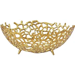 FineBuy, Dekoschale, Obstschale FB77651 Aluminium Gold