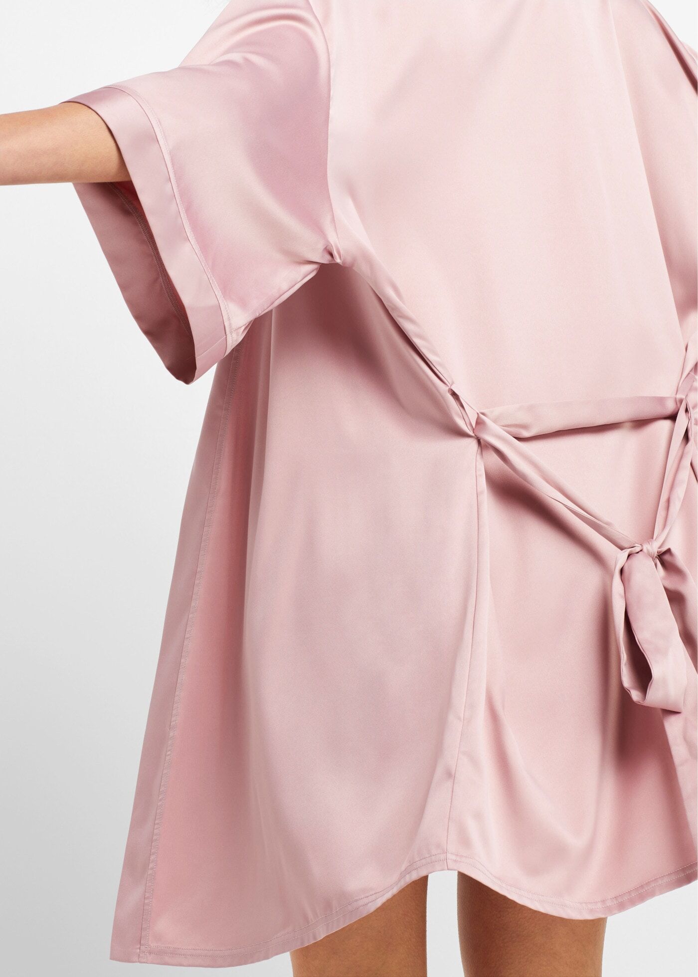 Kimono BONPRIX, Damen, Gr. 52/54 (XXL), N-Gr, rosa (rosenholz), Obermaterial: 97% Polyester, 3% Elasthan, Kurzform, Hausmäntel Kimono, im Kimono-Stil mit Negligé rosenholz 52/54 (XXL), N-Gr