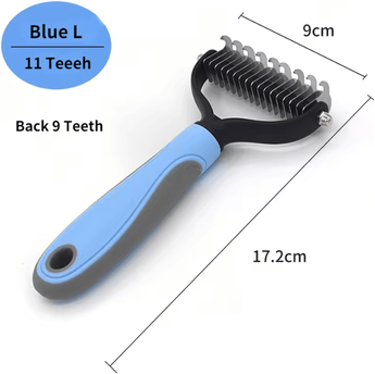 Uplift Curations Professional Pet Deshedding Brush Dog And Cat Hair Remover Comb blue L