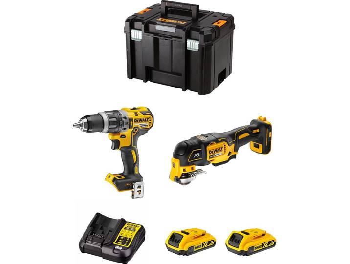 Kit DeWALT DWK206 (DCD796 + DCS355 + 2 x 2.0 Ah + DCB107 + TSTAK VI)