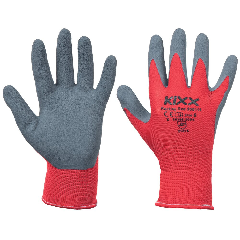 Kixx handschoen rocking red maat 6