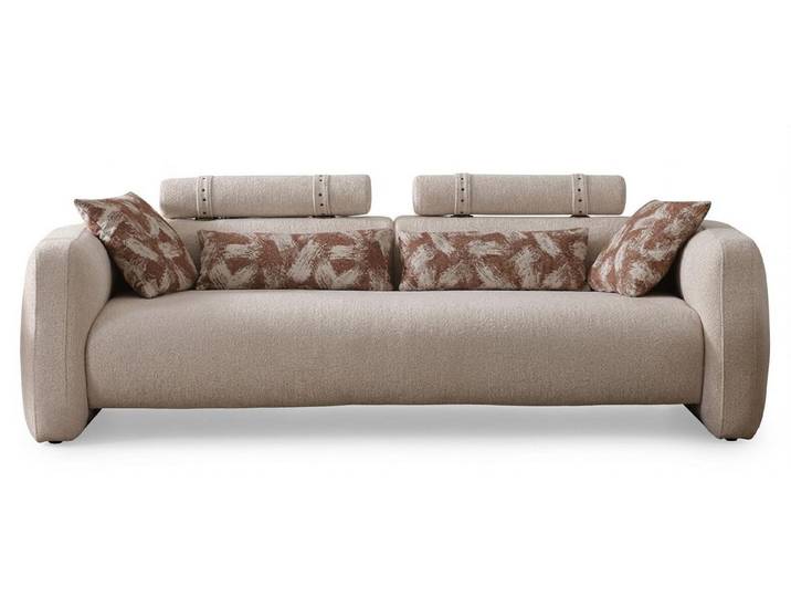 Xlmoebel 3-Sitzer 3 Sitzer Sofa Modern Beige Strukturiert Einhüllend Gemütlich, 1 Teile