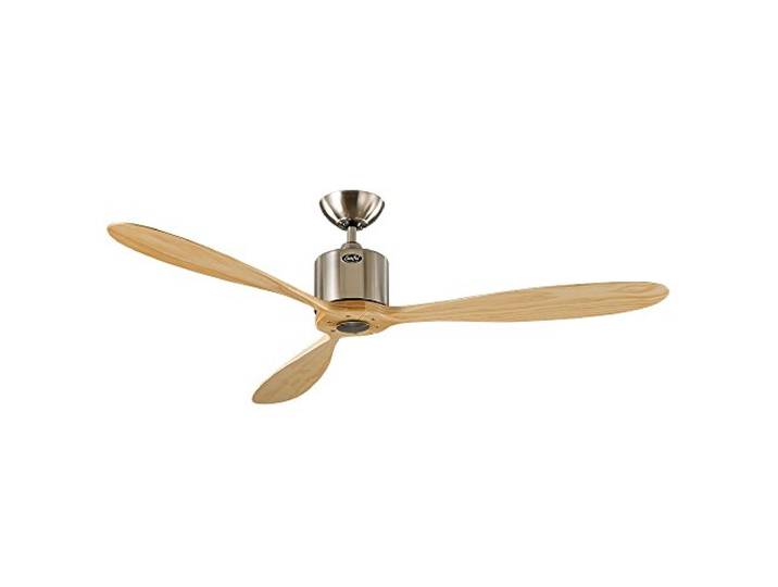 CasaFan AEROPLAN Deckenventilator, leiser Ventilator mit Massivholzflügeln, 6 Geschwindigkeiten, inkl. Funk-Fernbedienung für Vor-/ Rücklauf, für Räume bis 25 qm, Ø 132 cm