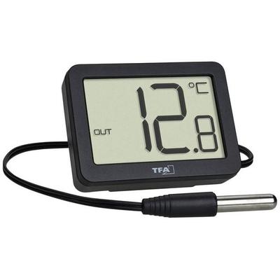 TFA Dostmann Digitales Innen-Außen-Thermometer Thermometer Schwarz
