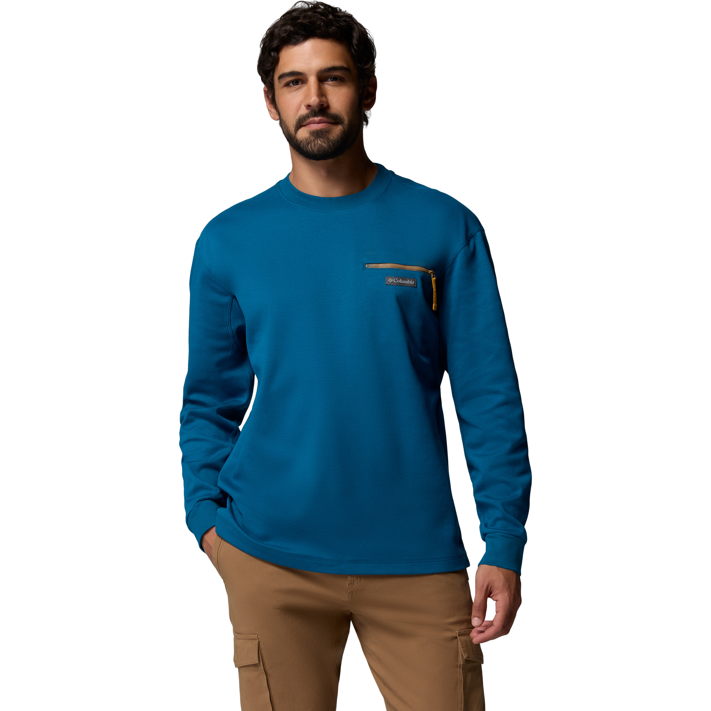 Columbia Echo Passage Crew Herren Longsleeves blau Größe XXL Lifestyle Hautfreundlich