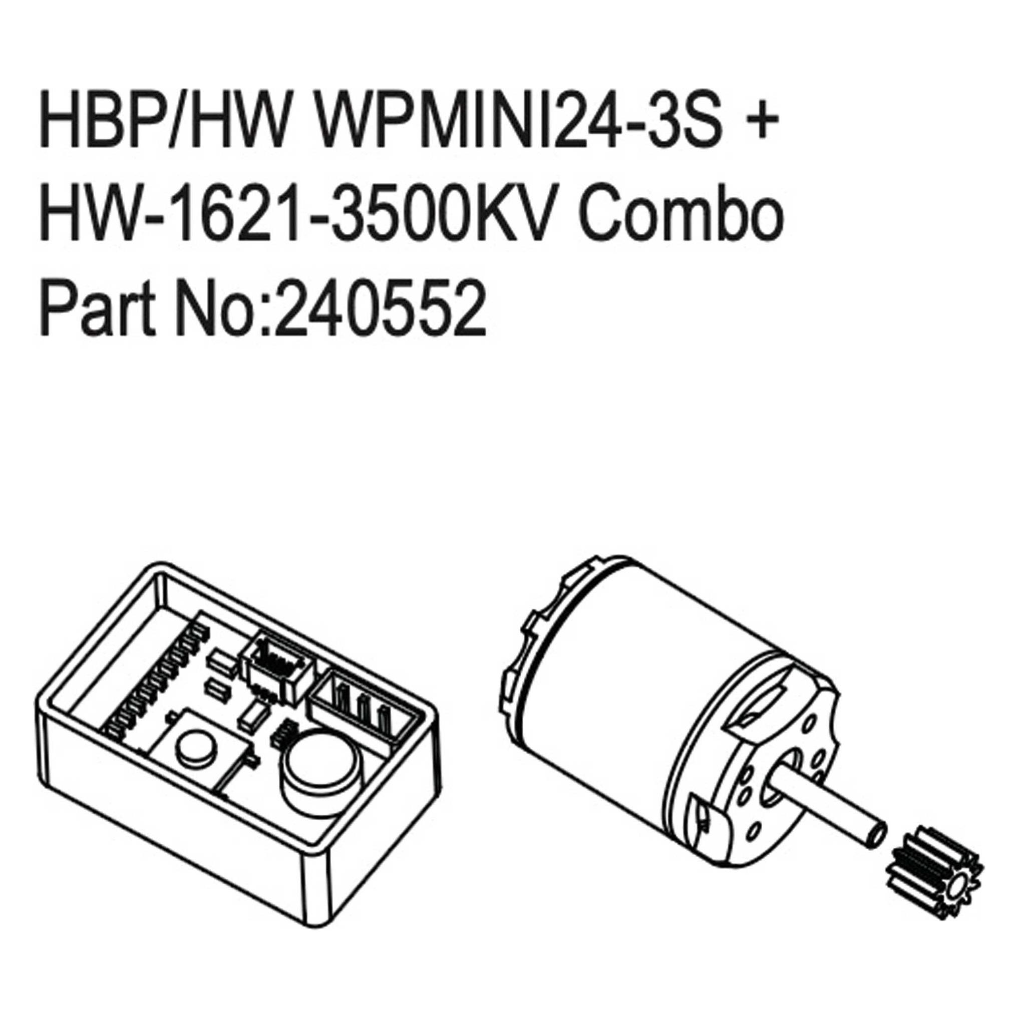Hobby Plus RC HBP/HW WPMINI24-3S + HW-1621-3500KV Combo (HBP240552)