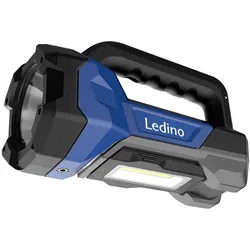 LED Handleuchte Taschenlampe Mobile Leuchte Alu Schwarz Akku H 28 cm