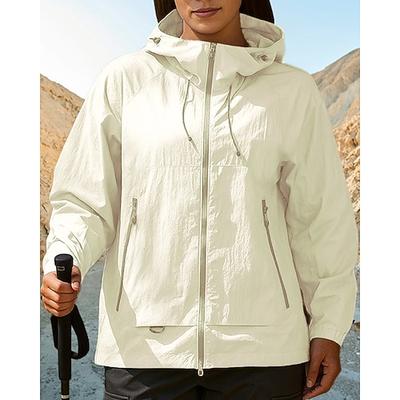Damen Outdoorjacke Wanderjacke UV-Schutzjacke Außen Schnelltrocknend UV-Kühlung Atmungsaktiv Wanderoutfits Wanderbekleidung Sommer Frühling Jacke Jagd Angeln Klettern Einfarbig Schwarz Sahne Blau