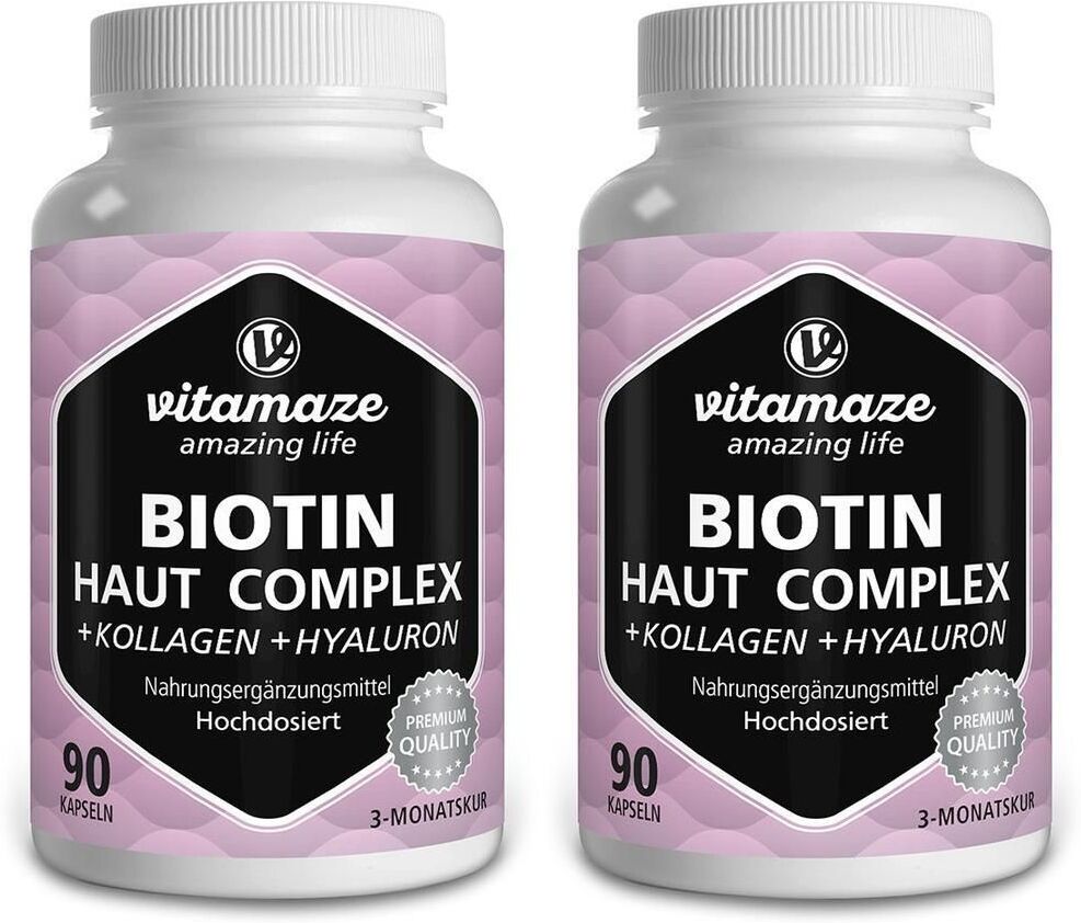 vitamaze Biotin Haut Komplex hochdosiert+Kollagen Kapseln 2x 2x90 St