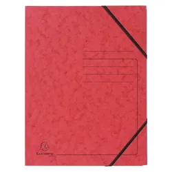 Exacompta Eckspanner aus  Colorspan, mit Gummizug, A4, rot, ohne Klappen