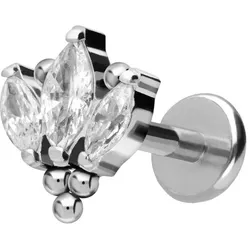 Titan Labret mit Push Fit LOTUSBLÜTE + KUGELN