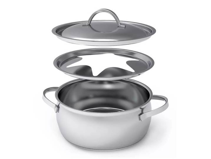 Kisag - Fleischfondue-Caquelon, 20CM/2.7L, Chrom