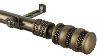 InStyleDesign Cork Finial Adjustable Antique Brass Curtain Rod Set - Antique Brass
