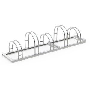 RR-Solutions Fahrradständer R5S, Bodenmontage / freistehend, Einstellparker, beidseitig, Breite 175cm, für 5 Fahrräder