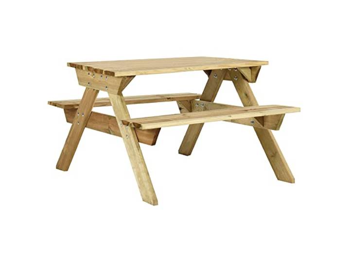 vidaXL Kiefernholz Imprägniert Picknicktisch mit Bänken Sitzgruppe Gartenbank Biertisch Sitzbank Sitzgarnitur Gartentisch Festzeltgarnitur 110x123x73cm