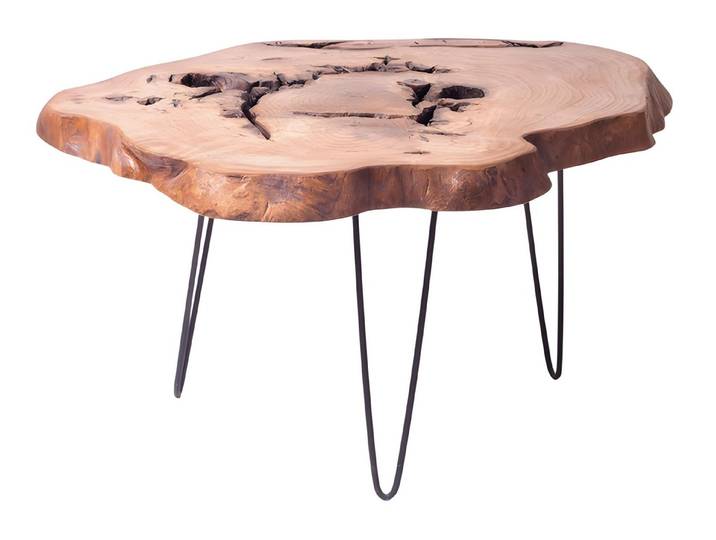 Xlmoebel Couchtisch XLMOEBEL Holz-Couchtisch in Beige, rund und modern (Packung, Couchtisch), Made in Europa
