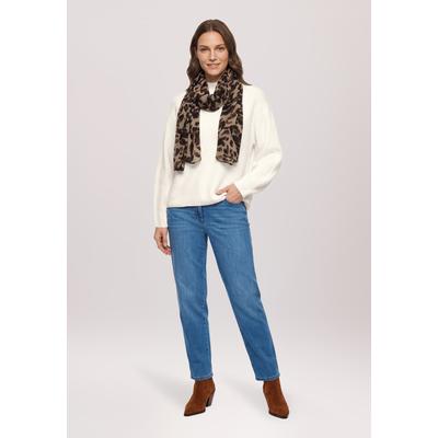 Schal BETTY BARCLAY "Damen mit Plissee", Damen, Gr. ACC, braun (beige, schwarz), Stoff, Polyester, Modetücher Schal