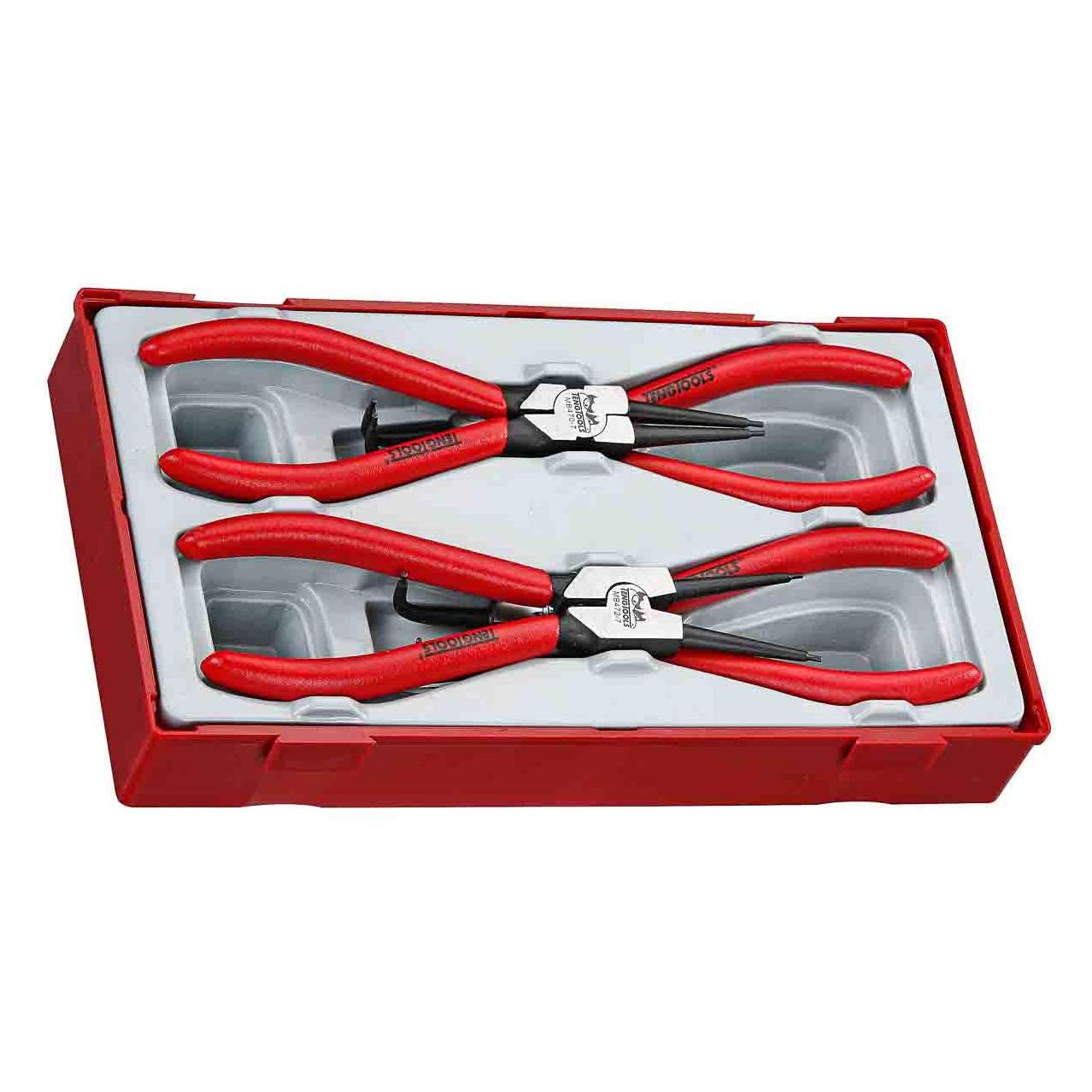 Teng Tools Seegerringzange, Zangensatz CrV-Stahl, 210 mm, 4-teilig (210 mm) (TT474-7)
