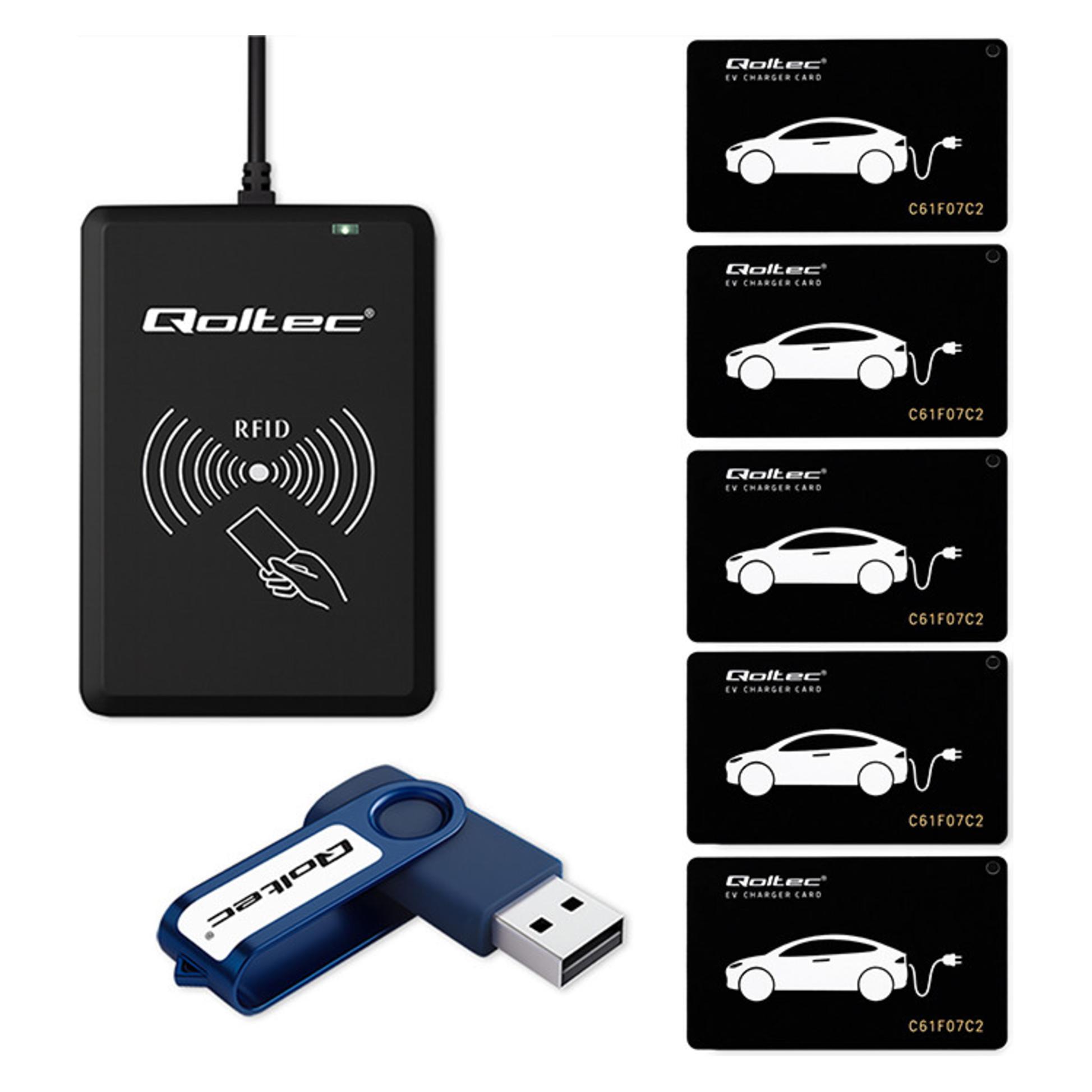 Qoltec System hotelowy EV | programator kart EV + oprogramowanie + 5 kart EV (52428)