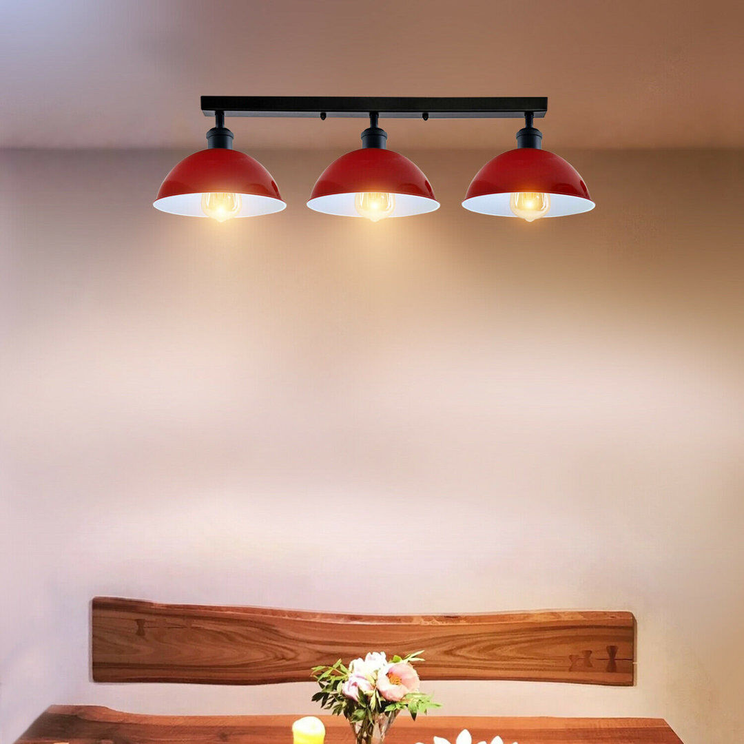 Ebern Designs Emma-Jade Semi Flush Mount Red