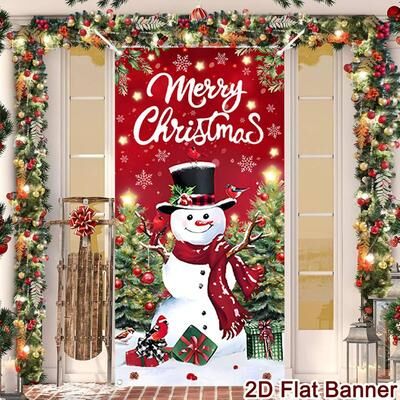 Rare Purchases Christmas Porch Door Banner, Merry Christmas Hanging Ornament, Navidad Noel Home Flag, Holiday Decoration, New Year Gift 3
