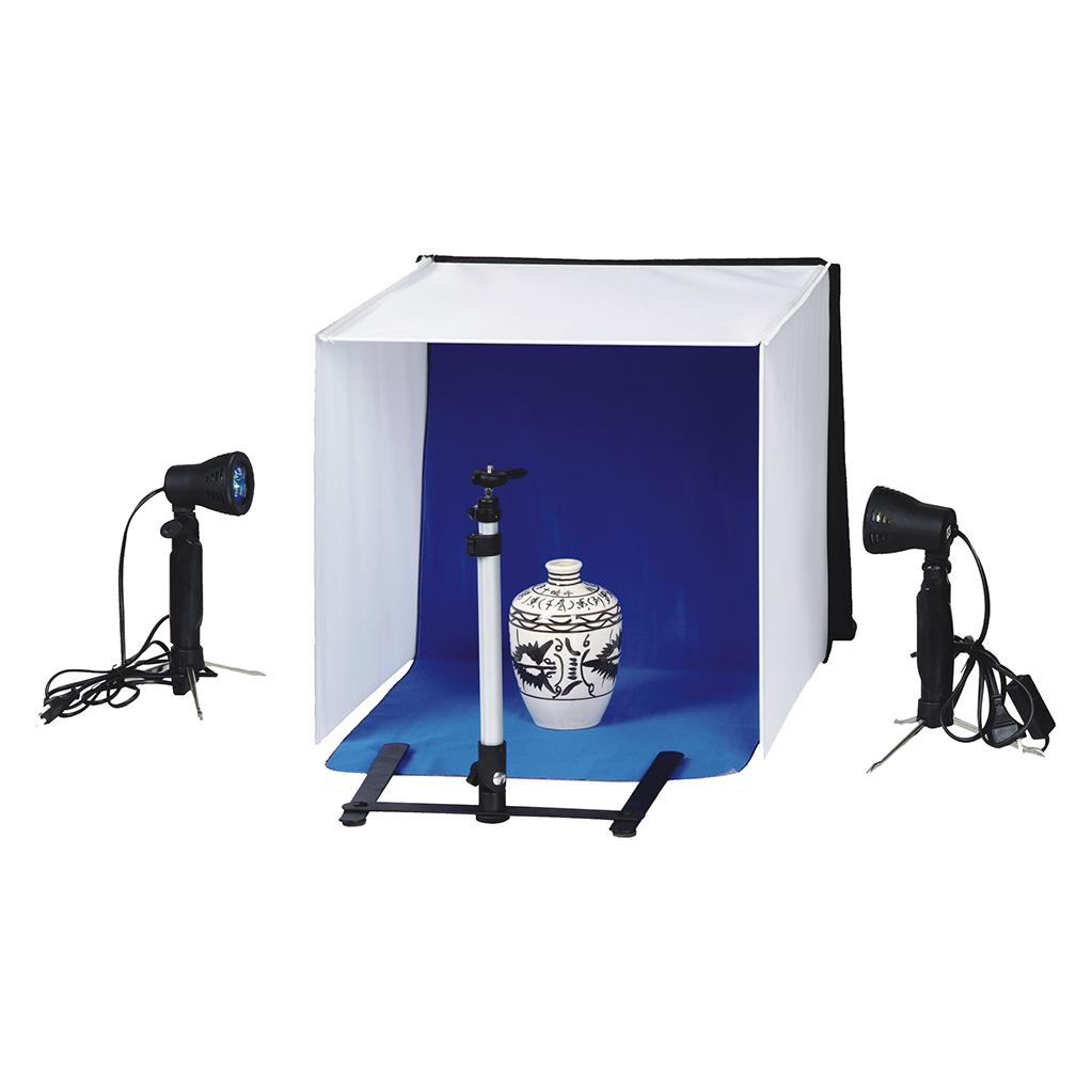 Falcon Eyes Faltbarer Aufnahmebox PBK-40AB-2LS 40x40 cm + 2 Lampen (PBK-40AB-2LS)