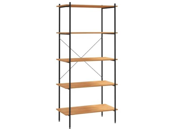 fsahslih Standregal mit 5 Böden Schwarz Eiche-Optik 80x40x163 cm Vielseitiges Standregal für Büro, Arbeitszimmer und Keller. Ideal zur geordneten Aufbewahrung von Büchern und Ordnern.