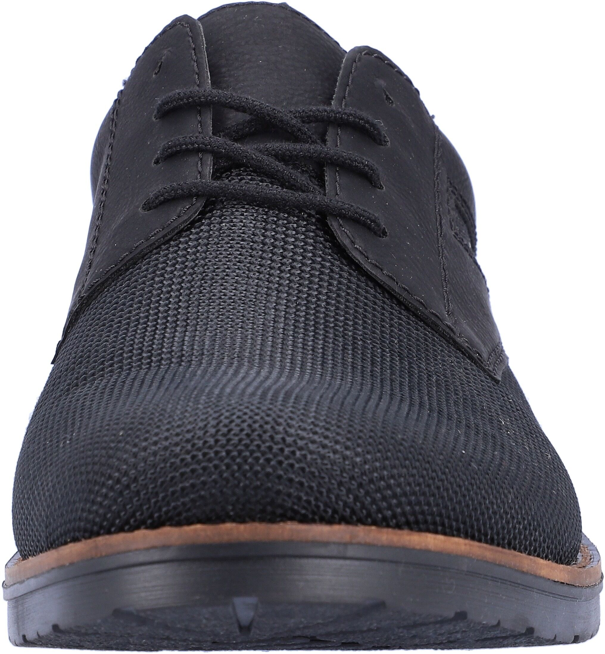 Schnürschuh RIEKER, Herren, Gr. 41, Synthetik, schwarz, Synthetik, Textil, Schuhe Schnürschuh, in Business-Look, Freizeitschuh, Halbschuh, Schnürschuh