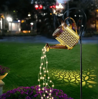 Inspire Curations Solar Watering Can Lights Retro Metal Hanging Garden Lantern warm White Light
