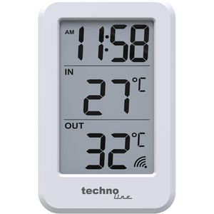Technoline Thermometer 06549, WS 9172, mit LC-Display, digital, -40 bis 70°C, 100m Funksensor, für innen & außen