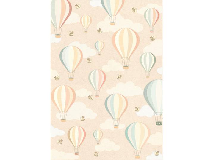 Lindorug Kinderteppich Living Elora, Creme, Hellrosa, Pastellblau, Wolken, rechteckig, 160x230 cm, Oeko-Tex® Standard 100, für Fußbodenheizung geeignet, rutschfest, in verschiedenen Größen erhältlich, wasserabweisend, schmutzabweisend, Hausstauballergiker feuchtraumgeeignet, stuhlrollengeeignet, waschbar, pflegeleicht, strapazierfähig, reißfest, rutschfeste Unterfläche, vegan, Teppiche & Böden, Teppiche, Waschbare Teppiche