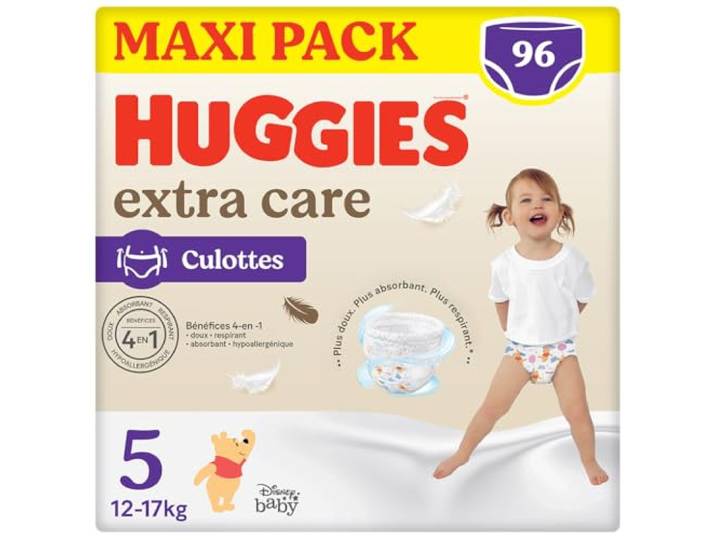 Huggies® Extra Care baby luierbroekjes, Maat 5 (12 tot 17kg), 96 luiers - Maxi Pack