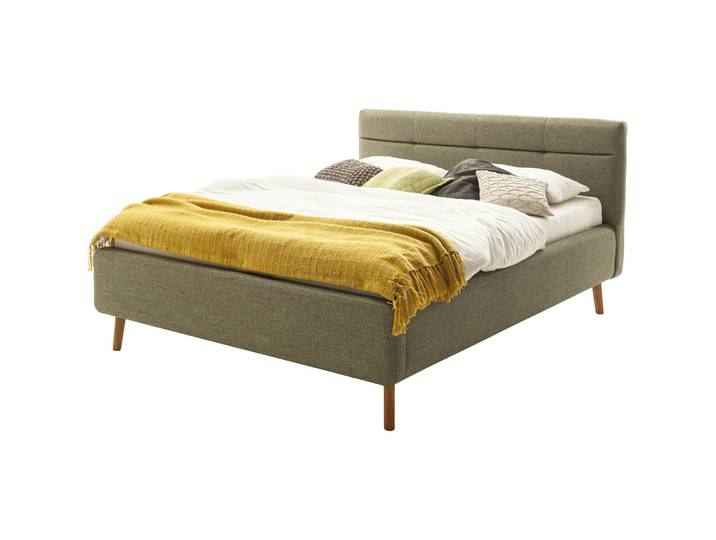 Gepolstertes Bett Euvil Stoff grün 160 x 200 cm - Material: Polyester - Bett