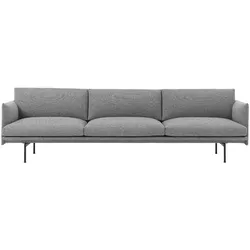 Muuto Outline Sofa 3,5-Sitzer, hallingdal 166 / schwarz