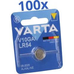 100x Varta Knopfzelle Electronics V 10 GA Alkaline 1,5 V 1er Blister