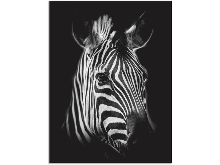 Wandbild ARTLAND Zebra , schwarz (farbe bild(er): schwarz), B:45cm H:60cm, Bilder, Wandbild, als Alubild, Leinwandbild in verschied. Grössen