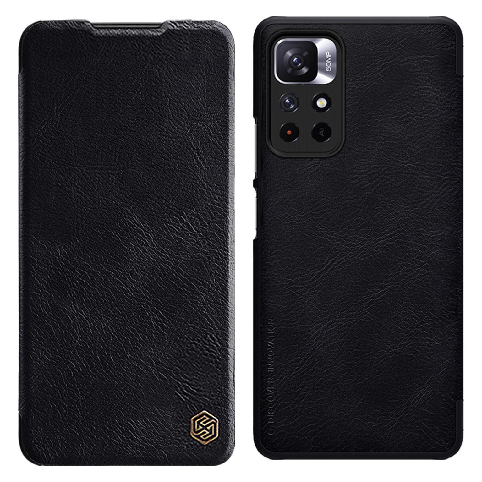 Nillkin Qin Leather Case - Xiaomi POCO M4 Pro 5G / Note 11T 5G / 11S 5G - Schwarz (Xiaomi 12S Ultra) (Nillkin Qin Case Xiaomi Poco M4 Pro 5G Black)
