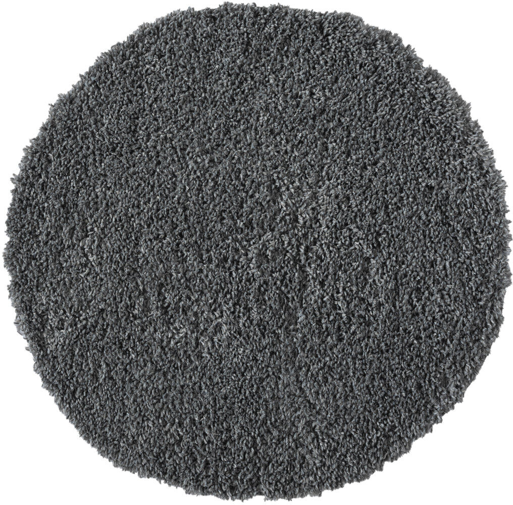 17 Stories Shaggy Lush grey Rug Gray Round 100cm