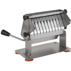 GastroHero Currywurst Schneider ECO manuell Wurstschneider Edelstahl Imbiss Schneidemaschine 10 Messer gleichmäßige Schnitte