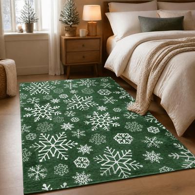 Garvee Christmas Allover Snowflake Indoor Decorative Area Rug