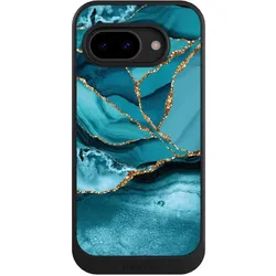 Nivocase Hülle für Google Pixel 9a Handyhülle NIVOcore Case Schwarz Edelstein Glitzer Look Marmor (Google Pixel 9a), Smartphone Hülle, Schwarz