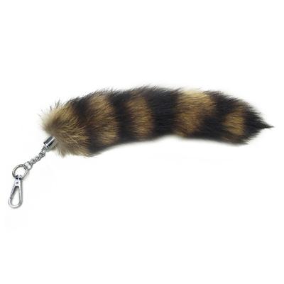 Fluffy Fox Tail Keychain Charm For Bags Backpacks & Car Accessories silver