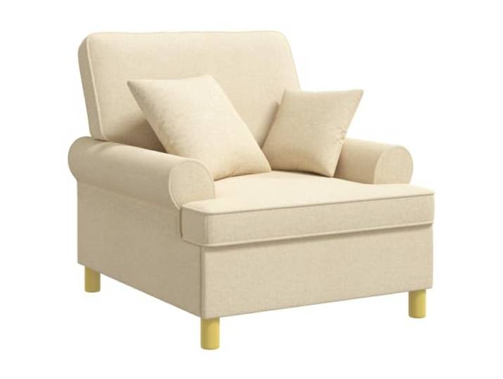 vidaXL XL-Sessel mit Kissen Creme Stoff Genieße eine bequeme und großzügige Sitzfläche. Der Stoff aus 100 % Polyester bietet hohen Sitzkomfort