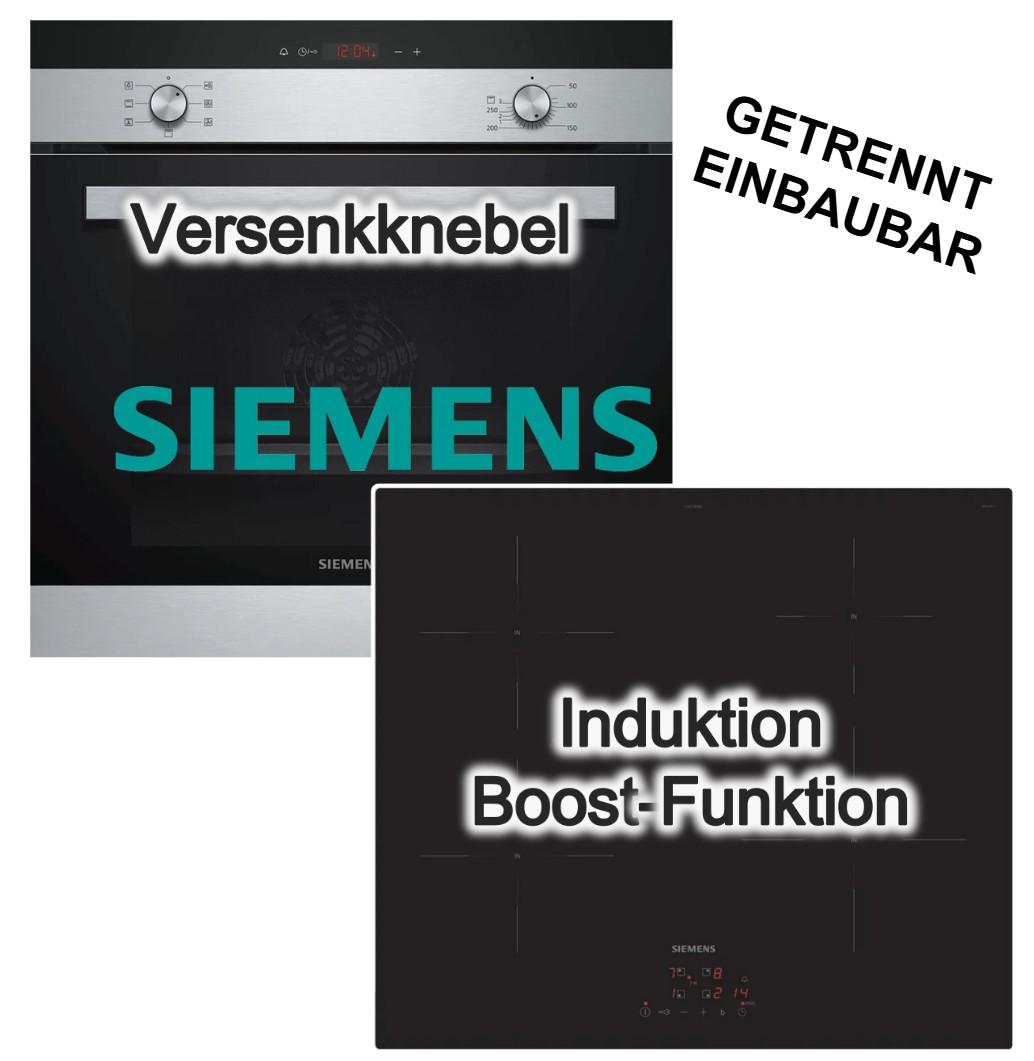Siemens Herdset Einbau-Backofen 3D-Heißluft, Schnellaufheizung + Induktionskochfeld powerBoost, touchControl