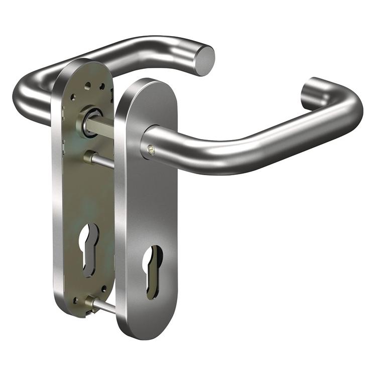 Ogro Kurzschildgarnitur CORE 8100 8 mm / 7051K WC 78MM ER Edelstahl ER WC abgerundet Drückergarnitur (90050064678)