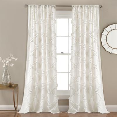 Lush Decor Ruffle Diamond Curtain Panel Pair