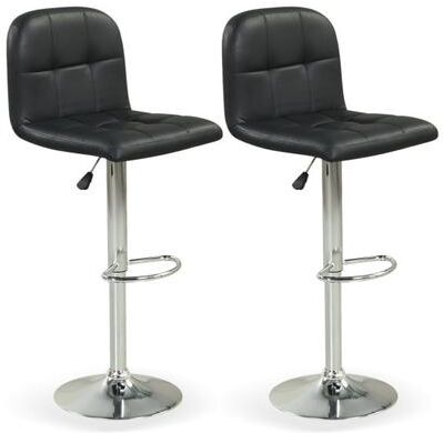Costway Swivel Bar Stools Set of 2 with Footrests and Metal Base-Black