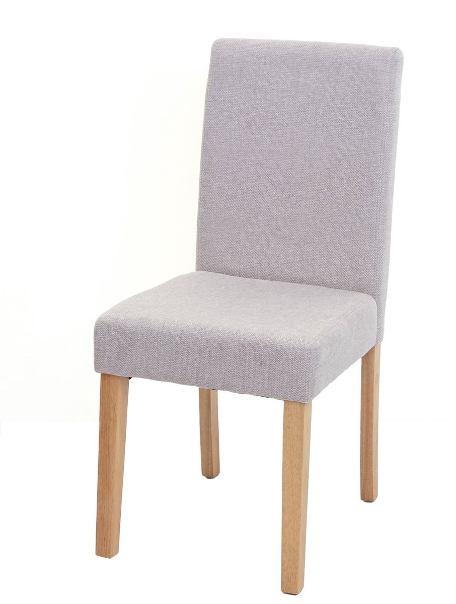 Littau eetkamerstoel met crème-beige textiel en lichtgekleurde poten