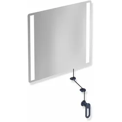 HEWI LED-Kippspiegel basic Serie 801, Stahlblau, 599x540mm