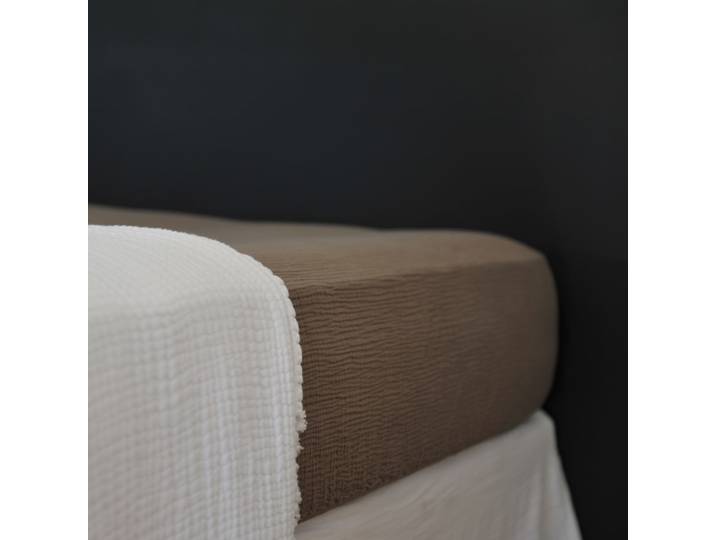 Drap housse gaze de coton terre brûlée 180X200X30 CM